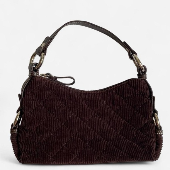 Tommy Hilfiger Handbags - SOLDVintage Y2K brown corduroy shoulder bagSOLD